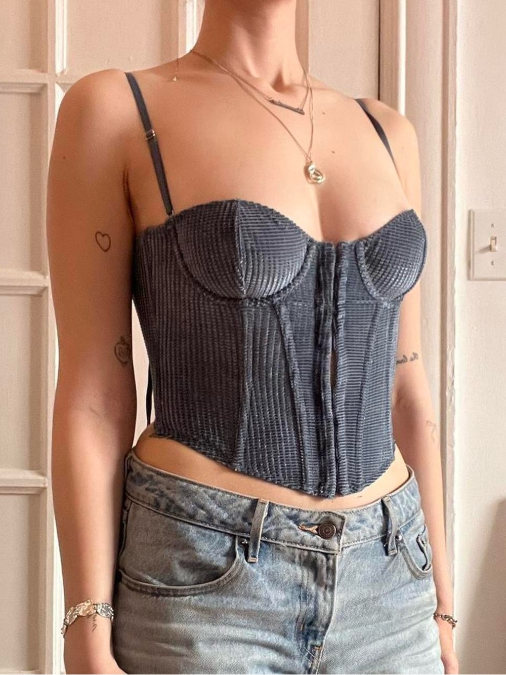 Size Small Blue Urban Outfitters Out From Under Corset Tank Top